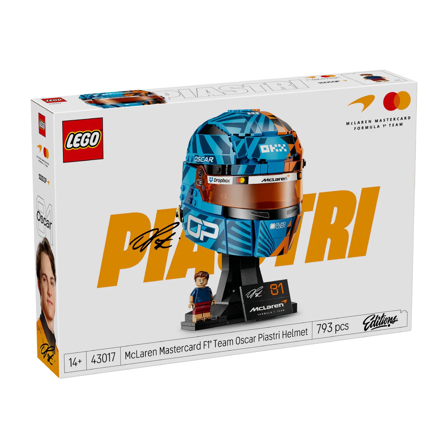 LEGO McLaren Mastercard F1 Oscar Piastri Helmet, 43017